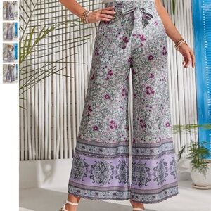 Floral Wide-Leg Pants. SHEIN.